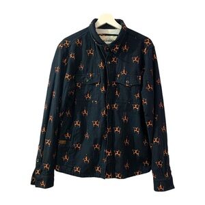 California Cowboy High Sierra Shirt Midnight Navy Medium Hot Dog Embroidered